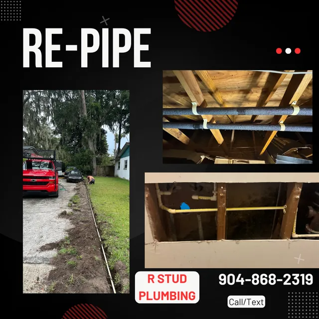 Residential repiping services by R Stud Plumbing