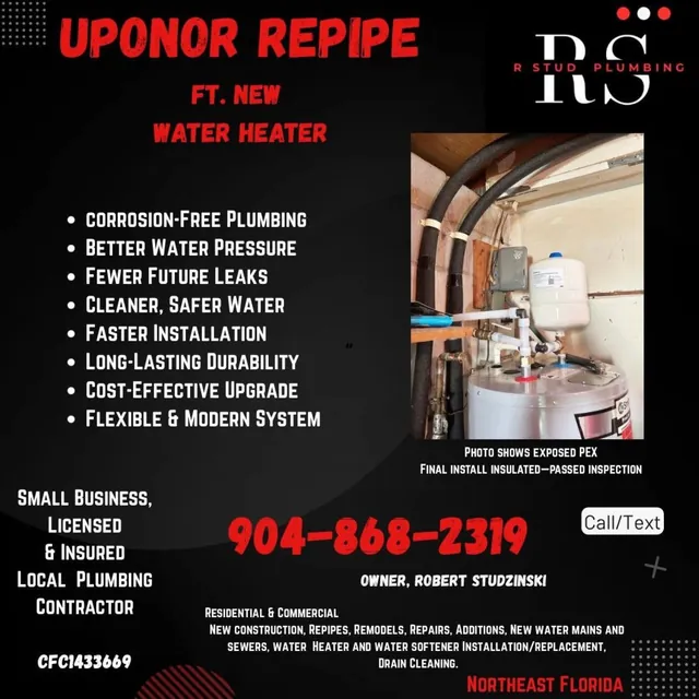Repipe project with new water heater