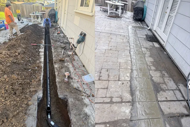 Sewer line excavation and replacement