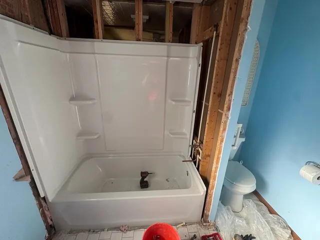 Tub and shower combo unit installation